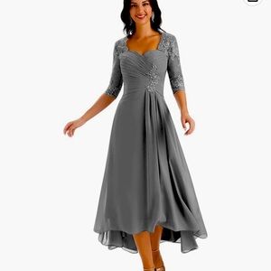 Vnaix evening dress smoke grey size 8 , worn once and dry cleaned